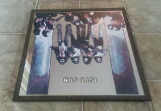 Vintage Kiss Love Gun Music Band Picture Sign Mirror with Metal Frame 7