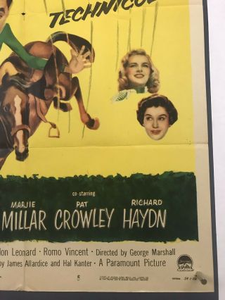 MONEY FROM HOME Movie Poster (VG) One Sheet 1954 Dean Martin Jerry Lewis 3979 4