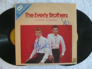 The Everly Brothers - Rare Autographed Album - Double Lp Hand Signed By Both