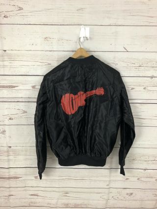 1986 The Monkees Tv Show Talking Columbia Pictures Satin Jacket Black Small Vtg