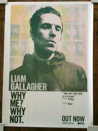 Liam Gallagher Why Me? Why Not 70 X 50 Cm Rare Promo Poster Unfolded