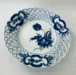 Royal Copenhagen Denmark Blue Flower Pierced Rim Plate 1637 1