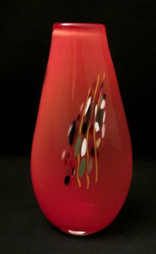 Signed Langkawi Crystal Hand Crafted Studio Art Glass Vase