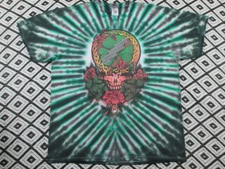 Vtg 90`s Grateful Dead T Shirt 1995 1996 Irish Cross Print Tie Dye Htf L/xl