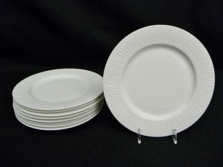 Set Of 9 Studio Tu Emelia Fine Bone China All - White 8 " Salad Plates