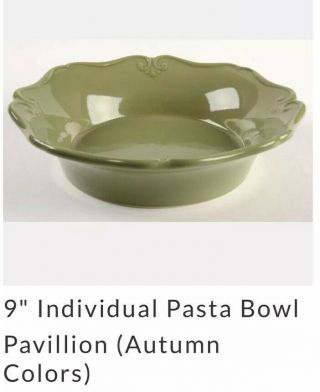 Princess House 1442 4 - Olive Green Pasta Bowls With Inserts (no Box)