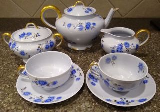 7 Piece C H Field Haviland Limoges Gda France Teapot Creamer Sugar Bowl Tea Set