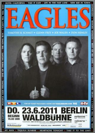The Eagles - Rare Waldbühne,  Berlin 2011 Concert Poster