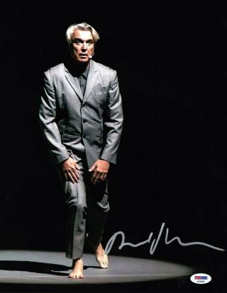 David Byrne Talking Heads Autographed Signed 11x14 Photo Authentic Psa/dna
