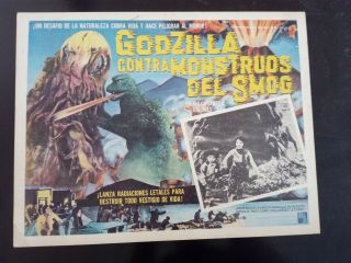 Vintage 1971 Godzilla Vs Hedorah Mexican Lobby Card Vhtf