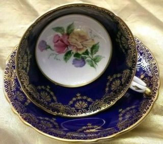Vintage Paragon Fine Bone China England By Appointment Colbalt Blue Cup & Saucer
