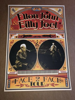 Elton John And Billy Joel 2010 Face 2 Face Tour Poster - Face To Face - ’d