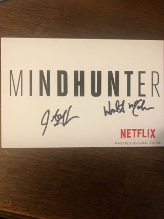 Holt Mccallany And Jonathan Groff Signed Mindhunter Promo Card Netflix