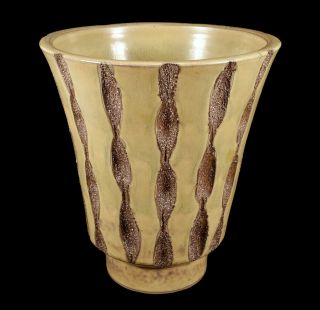 Vintage Mid - Century Modern Japanese Art Pottery Textured Ikebana Vase Mod Japan