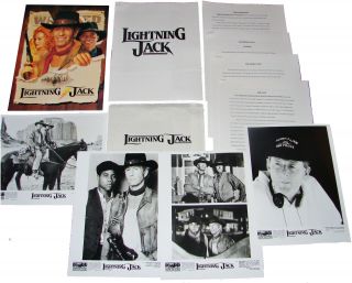 1994 Lightning Jack Movie Press Kit Folder Production Notes 4 Photos Paul Hogan