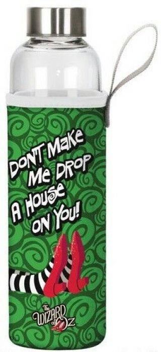 Wizard Of Oz Glass Water Bottle With Neoprene Sleeve: Don 