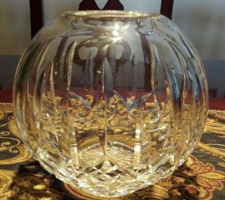 Waterford Crystal Lismore Pattern 6 " Round Rose Bowl Vase - Made In Ireland