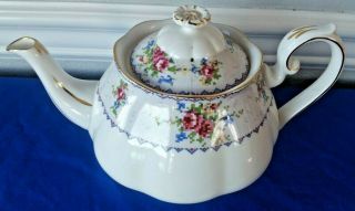 Vintage Royal Albert Petit Point Pattern Large Teapot Tea Pot England 6 1/2 "