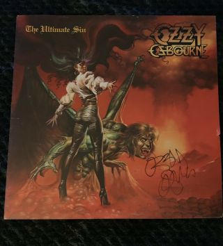 Ozzy Osbourne " The Ultimate Sin " Promo Flat Autogra Suitable For Framing 86