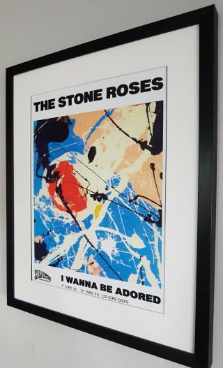 Stone Roses Luxury Framed - I Wanna Be Adored Certificate Ian Brown