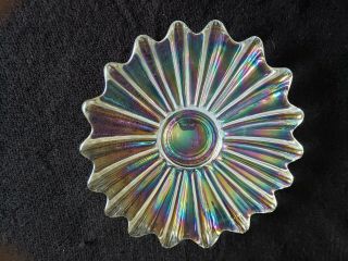 Vintage Federal Glass Celestial Pattern,  Rainbow Iridescent Glass Plate & Bowl 5