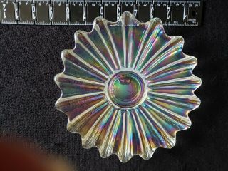 Vintage Federal Glass Celestial Pattern,  Rainbow Iridescent Glass Plate & Bowl 6