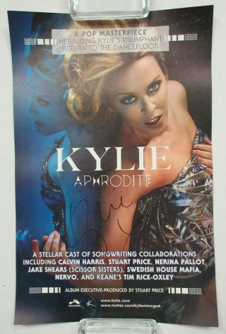 Kylie Minogue Aphrodite 2010 Us Promo Poster Autographed Minty Dancefloor Pop