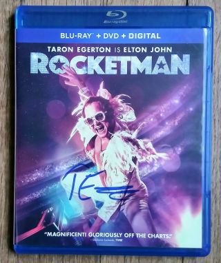 Taron Egerton " Autographed Hand Signed " Rocketman Blu Ray/dvd