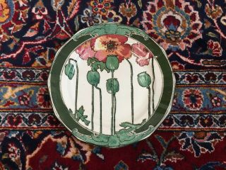 Antique Royal Doulton Arts & Crafts D3225 Poppies 8 - 1/2 " Plate 1920s