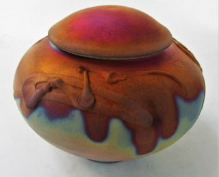 Kerry Gonzalez Copper Raku Pet Funeral Urn Jar American Studio Art Pottery