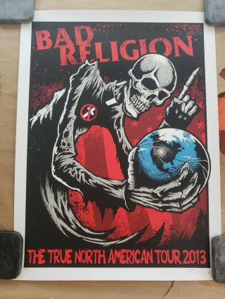 Bad Religion The True North American Tour 2013 Poster Xx/100 Signed
