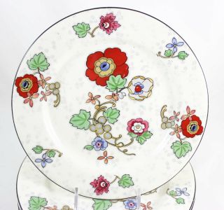 11 Salad Side Plates Art Deco Style Flowers Vintage Crown Ducal China England