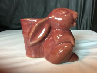 Uhl Pottery Marked Vintage Rabbit Flower Pot Planter Small - Piece