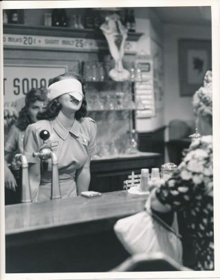 Lana Turner Soda Fountain Candid Vintage 1942 Slightly Dangerous Mgm Dbw Photo