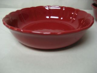 Princess House Pavillion Berry Red Ceramic Pasta Bowls - Set Of 7