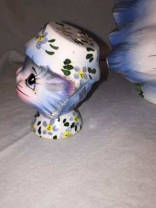 Vintage Lefton Miss Priss Kitty Cat Head Cookie Jar Ceramic Japan & Salt Pepper 4