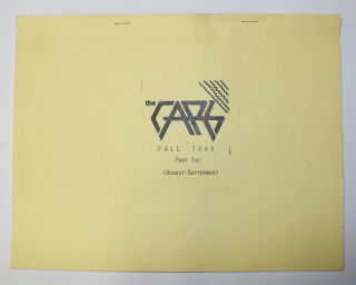 The Cars Ric Ocasek Rare 1980 Fall Concert Tour Schedule Roadie Booklet