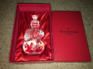 Waterford Crystal Snowman Sculpture - Rare - - Christmas 115115