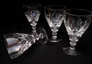 4x Webb Corbett Crystal England Quality Vintage Cut Sherry / Liqueur Glasses