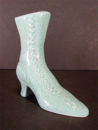Red Wing Pottery High Top Robin Egg Blue Shoe Vase 651 8 1/2 "