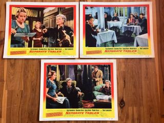 3 Lobby Cards 11x14: Separate Tables (1958) Deborah Kerr,  Rita Hayworth