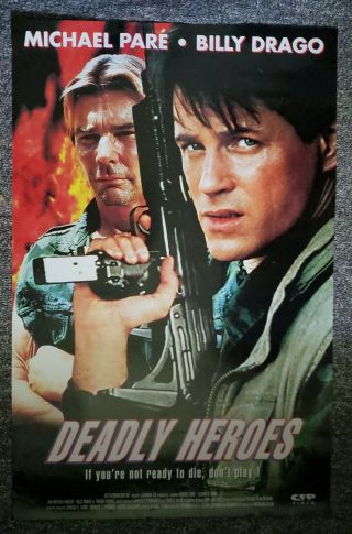 Deadly Heroes 1993 Billy Drago Jan Michael Vincent Paré Drago Mink Video Poster