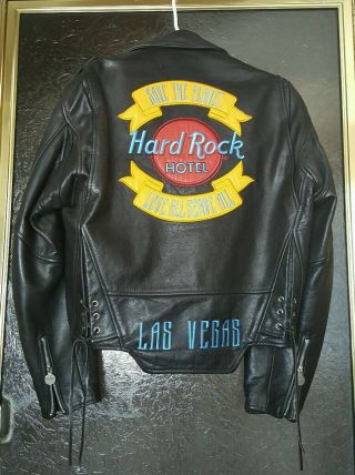 Hard Rock Hotel Las Vegas Leather Motorcycle Jacket Small Sm S