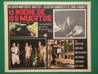 Night Of The Living Dead Horror Zombies George A.  Romero Mexican Lobby Card