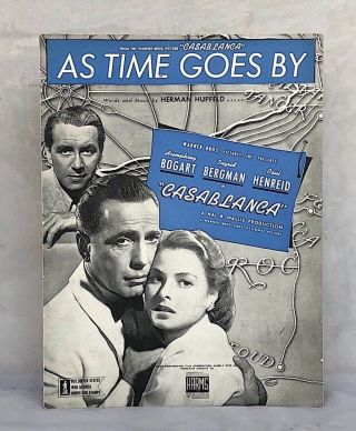As Time Goes By Sheet Music Casablanca 1942 Movie Humphrey Bogart Ingrid Bergman