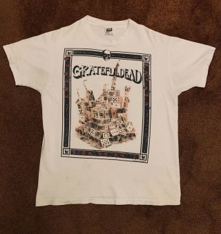 Grateful Dead Vintage T - Shirt Fall 1989 Tour.   House Of Cards