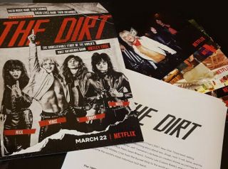 The Dirt Netflix Movie Press Kit Motley Crue Film Shirt Too Fast For Love / Sixx