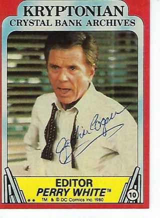 Jackie Cooper Signed 1980 Topps " Superman Ii " 10 - Perry White