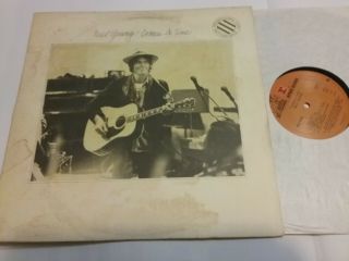 Neil Young 1978 Comes A Time Promo Lp Vg Stains Correct Sticker Rare Vtg