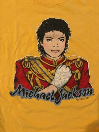 Vintage Rare 1984 Michael Jackson T - Shirt Size L Screen Stars Glitter Glove 2